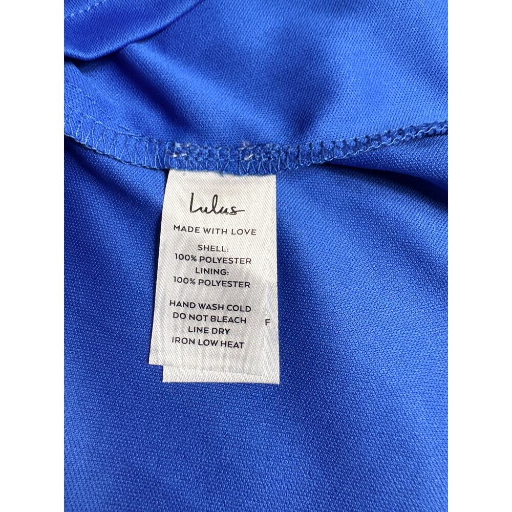 Lulus Blue Satin Mini Dress Off-The-Shoulder Dress Size S NWT - Picture 8 of 10